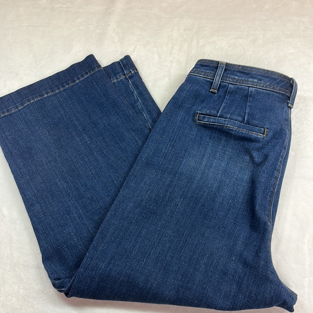 Talbots Flawless High-Waist Wise Crop Denim Patch Front Pocket Crop Jean Size 12 - Picture 4 of 11